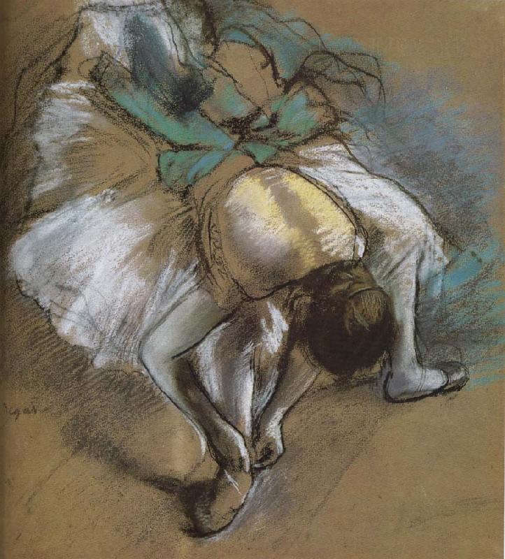 Edgar Degas dancer wearing shoes oil painting image